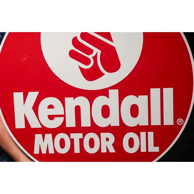 American Vintage Kendall Motor Oil Tin Litho Advertising Sign For Sale - Image 3 of 11