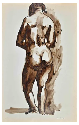Jean Chapin, Nude of Woman, Watercolor, 1950s
