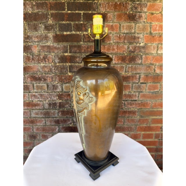 Frederick Cooper Vintage Frederick Cooper Style Archaic Bronze "Taotie" Lamp | James Mont Era Chinoiserie For Sale - Image 4 of 12
