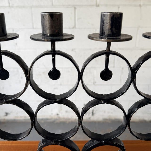 Bertil Vallien Vintage Bertil Vallien for Boda Smide Cast Iron Candelabra Candle Holder, Sweden 1960s For Sale - Image 4 of 8