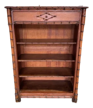 19th Century French Faux Bamboo Bookcase