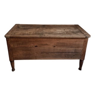 Antique Early 19th Century French Oak Blanket Chest on Stand For Sale