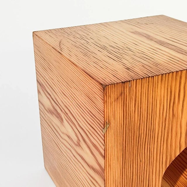 Sculptural Side Table in Pine Wood, 1970s For Sale - Image 9 of 12