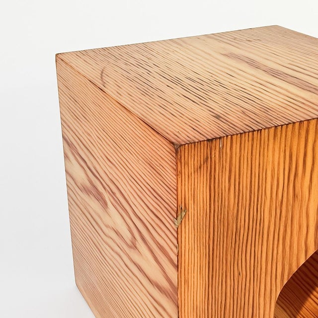 Sculptural Side Table in Pine Wood in the style of Charlotte Perriand, 1970s For Sale - Image 9 of 12