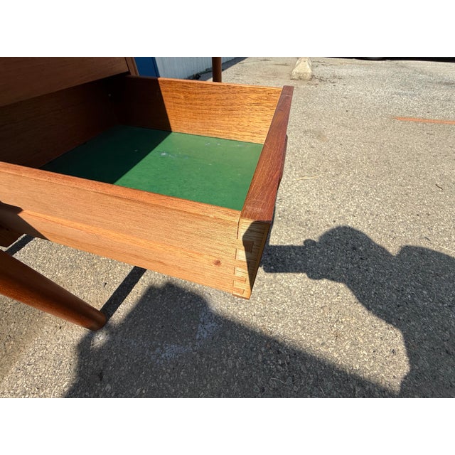 Wood Mid-Century Modern Teak Drop Leaf Desk For Sale - Image 7 of 12
