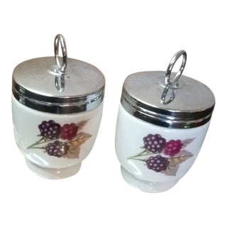 1980s Gorgeous Royal Worcester England Egg Coddlers - a Pair For Sale