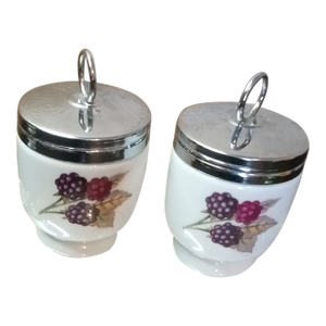 1980s Gorgeous Royal Worcester England Egg Coddlers - a Pair