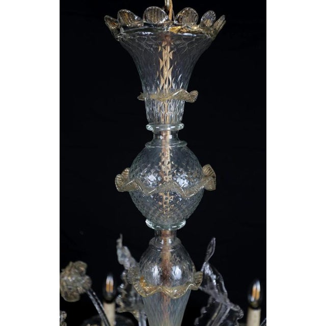 Venetian Murano Glass 6-Arm Chandelier For Sale - Image 6 of 9