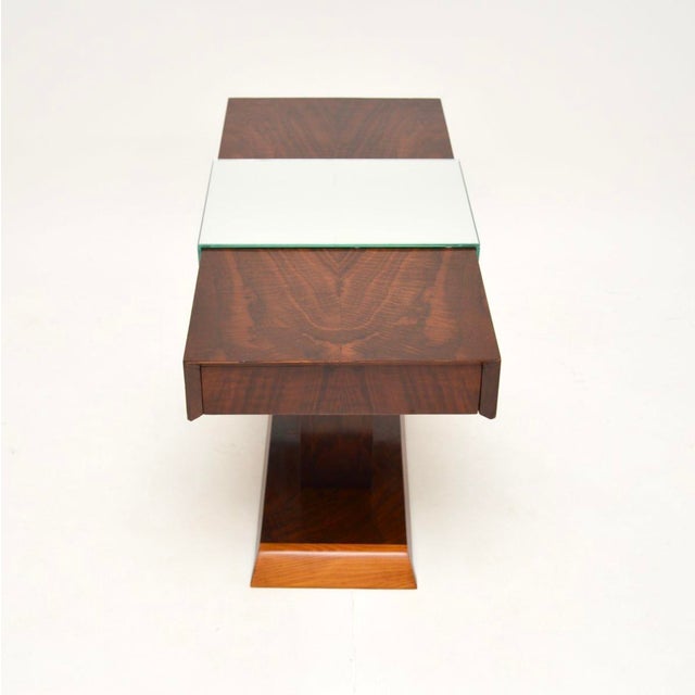 Art Deco Walnut Mirrored Coffee Table, 1930 For Sale - Image 6 of 12