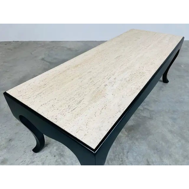 Wood Harvey Probber Style Black Lacquer & Terrazzo Marble Coffee-Cocktail Table 1960s For Sale - Image 7 of 9