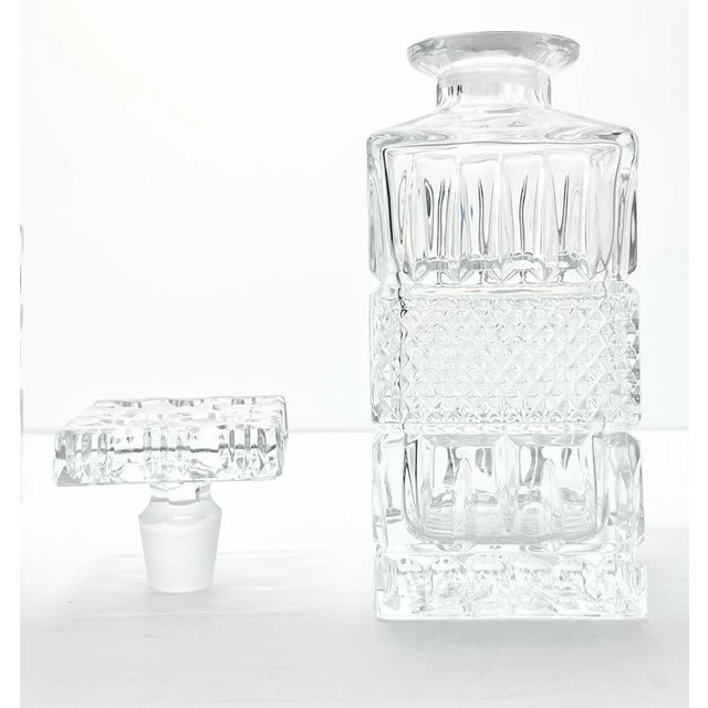 1970s Vintage Set of 4 Wine Spirits Liquor Crystal Decanter Set For Sale - Image 13 of 14