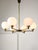 Mid-Century Modern Italian Brass and Opaline Chandelier For Sale - Image 4 of 16