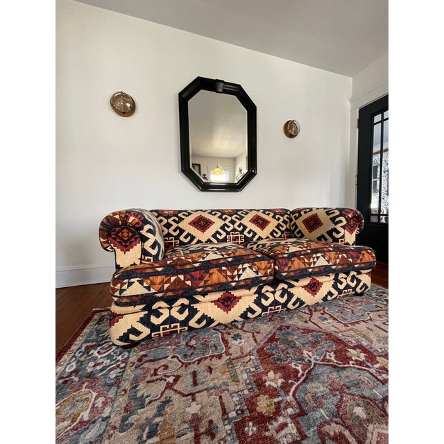 Modern Vintage Southwestern Design Kilim Style Sofa George Smith Ralph Lauren Style For Sale - Image 3 of 11
