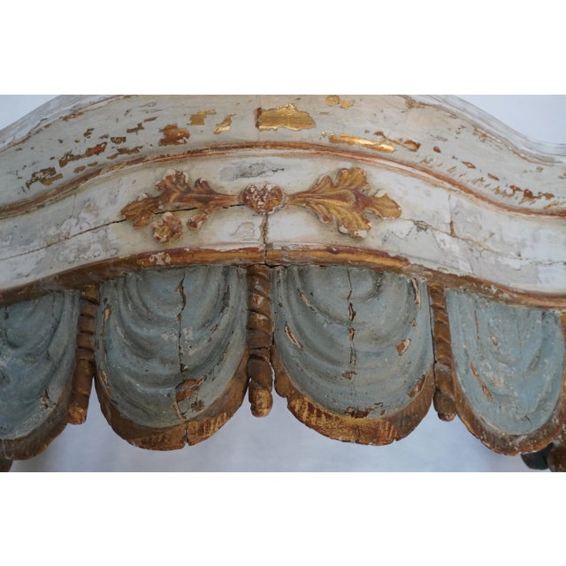 Pair of 19th Century Italian Painted & Parcel Gilt Consoles by Mla For Sale - Image 15 of 18