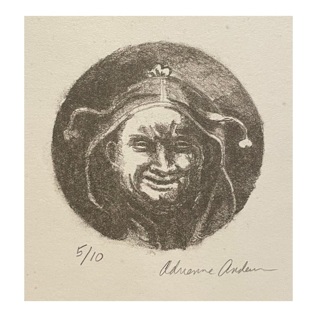1979 Adrienne Anderson Jester Lithograph For Sale