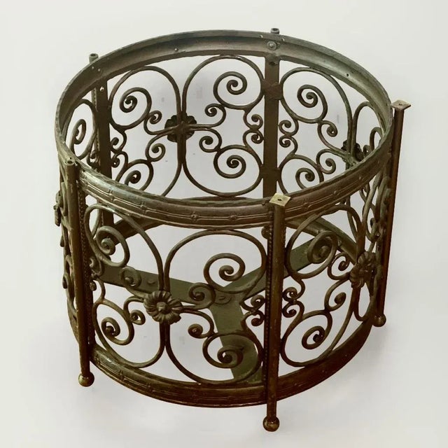 20th Century French Art Deco Iron and Marble Side or Small Coffee Table For Sale In Philadelphia - Image 6 of 11