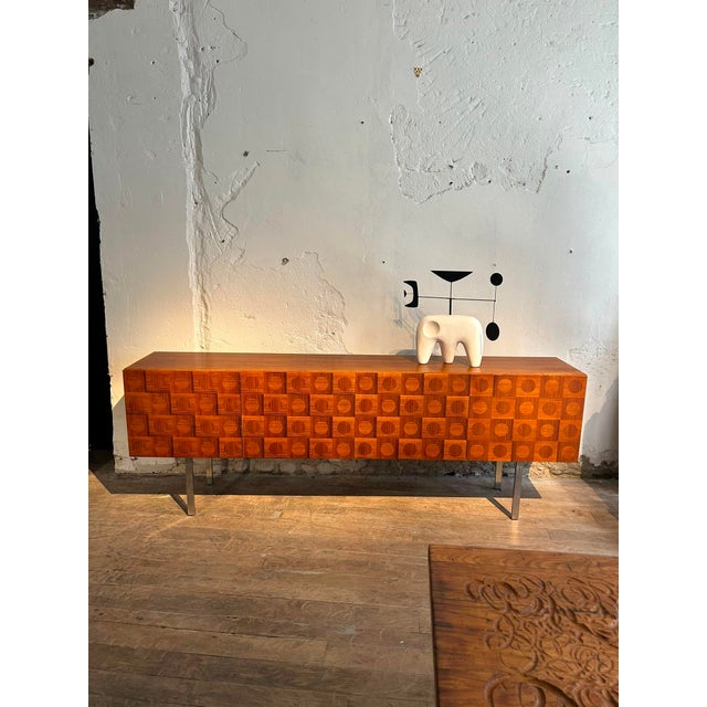 Vintage Teak Marquetry Sideboard, 1960s For Sale - Image 6 of 11