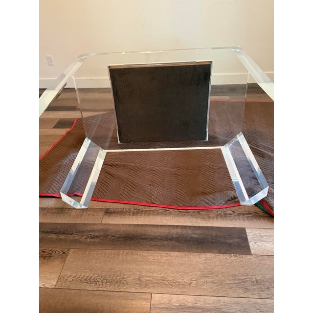 1970s Vintage 1970s Faceted Lucite Backgammon Game Table For Sale - Image 5 of 12
