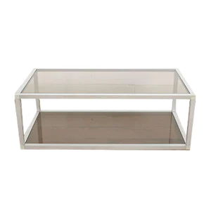 French Aluminum and Smoked Glass Coffee Table, 1980s