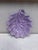 Rare French Majolica purple dish with a curled leaf-stem handle signed Onnaing Mouzin, circa 1890.