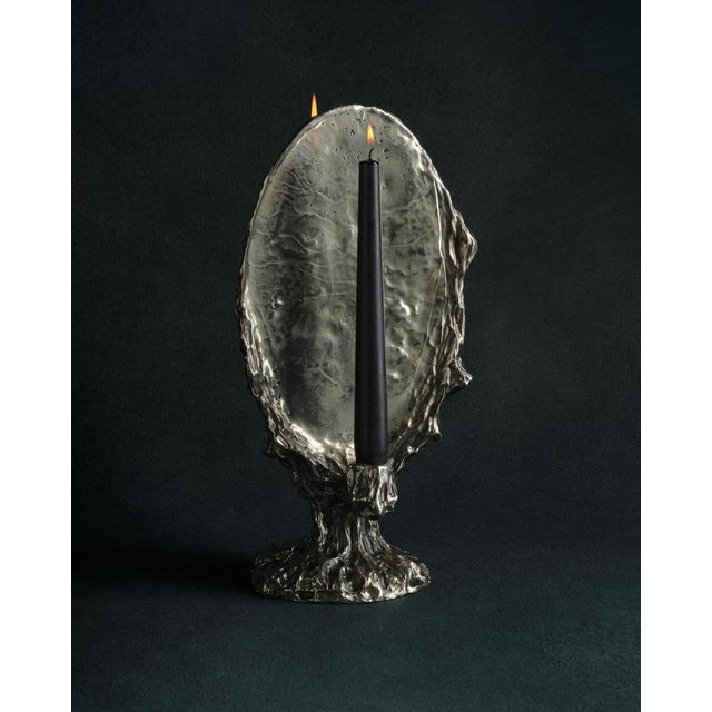 Contemporary Omnia Vanitas Vanité 29 Candelabra in Patinated Cast Bronze by William Guillon For Sale - Image 3 of 12