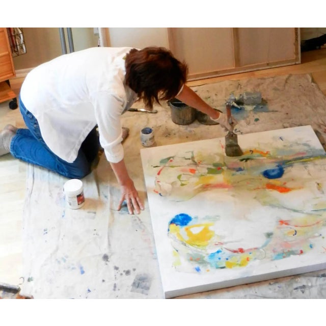 Contemporary Original Large Blue, Green, Contemporary Painting Titled ‘Passages’ by Michele Zuzalek For Sale - Image 3 of 9