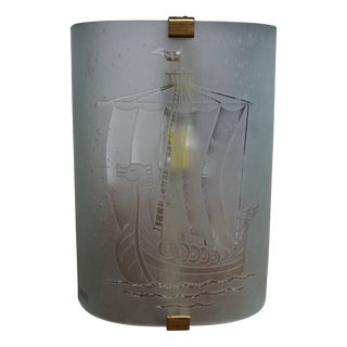 Art Deco by Erik Kinell for Glössner & Co. Wall Lamp, 1940s For Sale