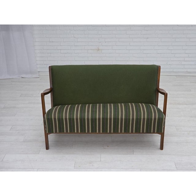 Danish Wool and Beech 2-Seater Sofa, 1960s For Sale - Image 6 of 18