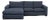 Room and Board Dark Blue Sectional Sofa With Chaise For Sale
