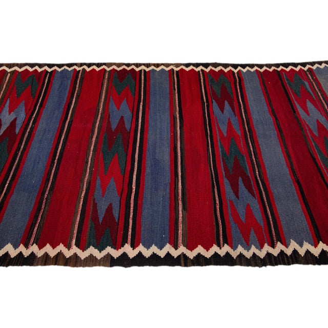 1960s 1960s Vintage Turkish Kilim Multicolor Handmade Tribal Wool Rug For Sale - Image 5 of 8