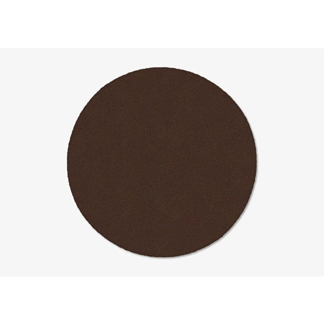 Contemporary Chocolate Circle Plain Rug from Marqqa For Sale - Image 3 of 3