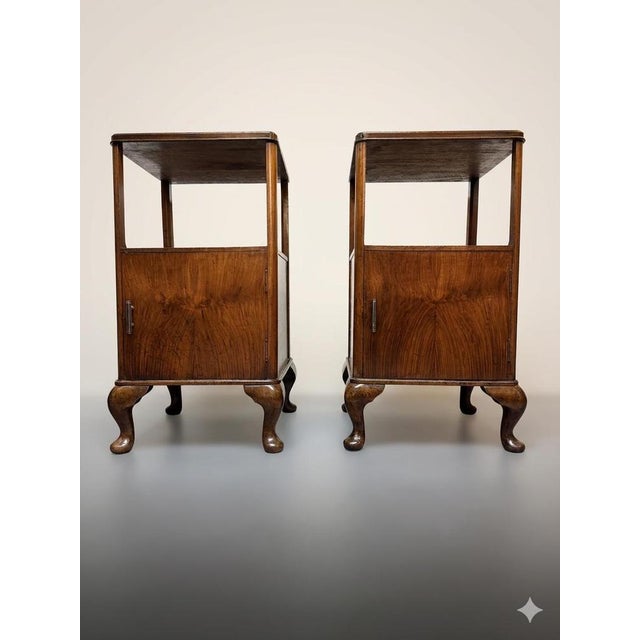 Vitnage Art Deco Burr Walnut Bedside Tables, 1930s, Set of 2 For Sale - Image 6 of 6