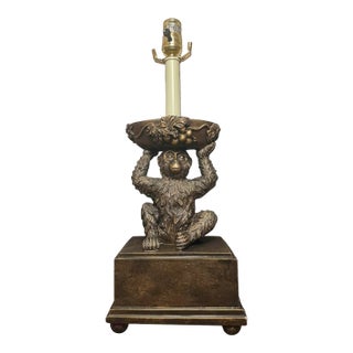 Vintage Monkey Lamp in the Style of Maitland Smith or Bombay For Sale