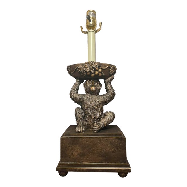 Vintage Monkey Lamp in the Style of Maitland Smith or Bombay For Sale