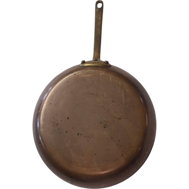 French 1930s French Copper Saute Frying Pan 11" For Sale - Image 3 of 4