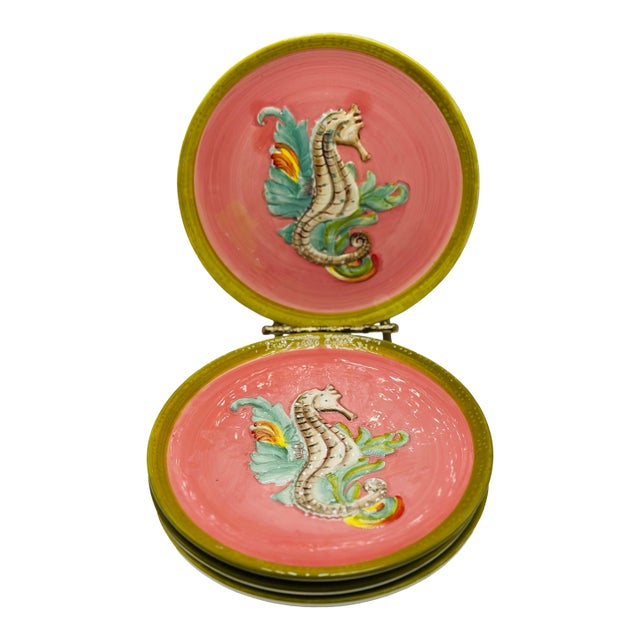 Vintage Seahorse Plates, Set of Four For Sale