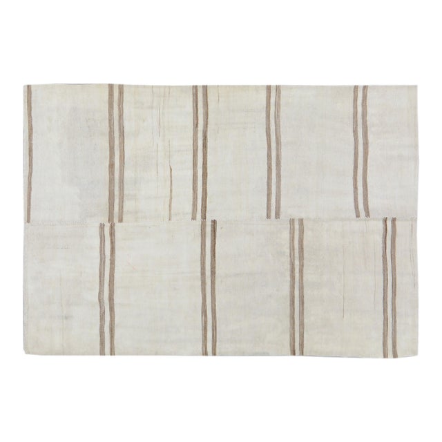 Vintage Turkish Flatweave Hemp Rug, 5'1''x7'1'' For Sale