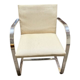 Vintage Chrome Brno Flatbar Armchair Attributed to Mies Van Der Rohe For Sale