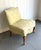 1950s Yellow Silk Damask Slipper Chair For Sale - Image 4 of 6
