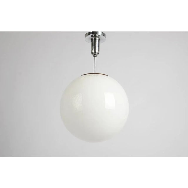 Bauhaus Opaline Pendant Light from Siemens, 1930s For Sale - Image 9 of 9