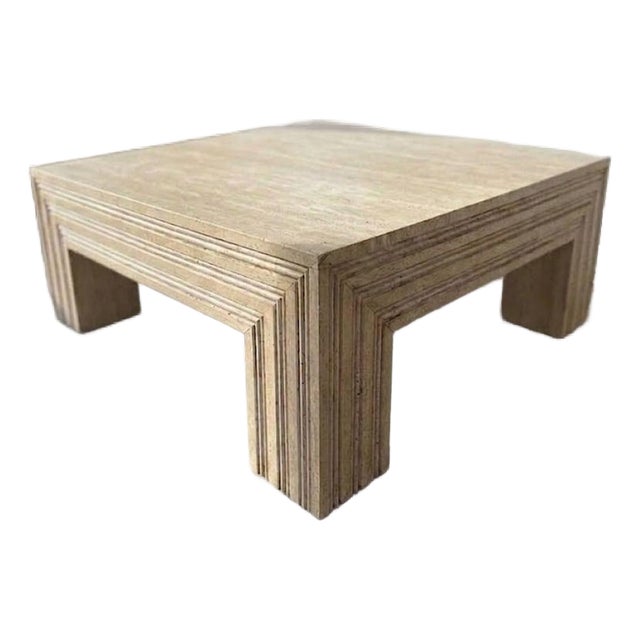 Travertine Coffee Table – Square Stone Living Room Table For Sale
