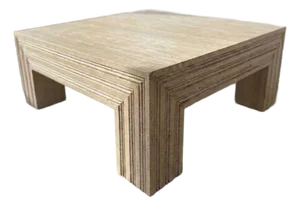 Travertine Coffee Table – Square Stone Living Room Table