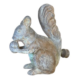 Vintage Verdigris Patinated Bronze / Brass Squirrel Sculptural Lawn / Garden Sprinkler For Sale