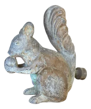 Vintage Verdigris Patinated Bronze / Brass Squirrel Sculptural Lawn / Garden Sprinkler