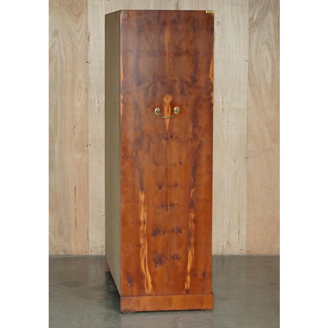 Vintage Military Campaign Burr Walnut Wardrobe with Internal Shelves For Sale - Image 10 of 18