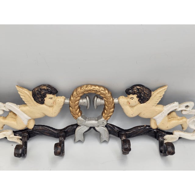 Art Deco Cast Iron Angel Hanger, 1920s For Sale - Image 4 of 8
