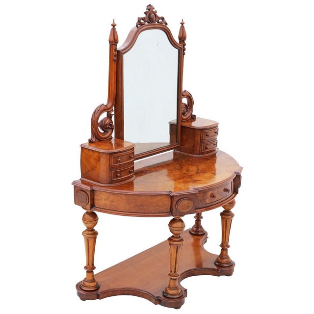 19th Century Victorian Burr Walnut Duchess Dressing Table For Sale - Image 3 of 8