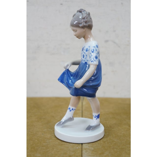 Rare 1990 Bing & Grondahl Porcelain My Favorite Blue Dress Figurine 2586 For Sale - Image 6 of 12