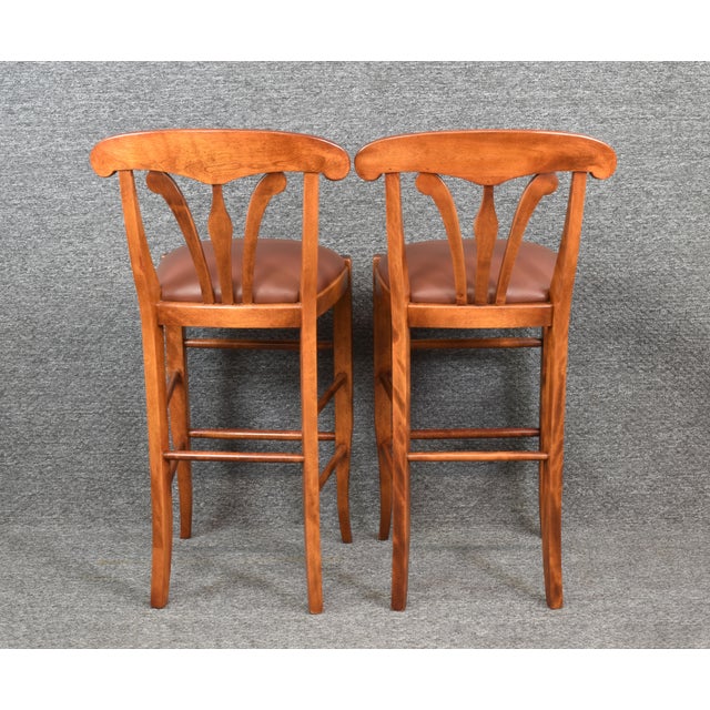 Nichols & Stone Country Manor Leather Bar Stools a Pair Chairish