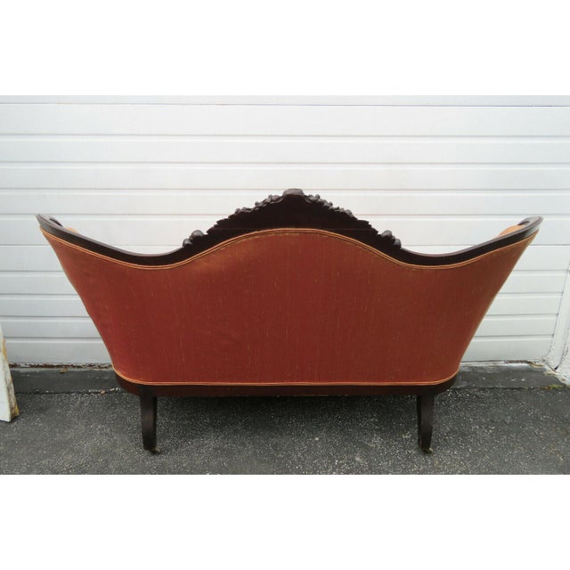 Late 1800s Victorian Hand Carved Loveseat Settee Sofa Couch Chairish